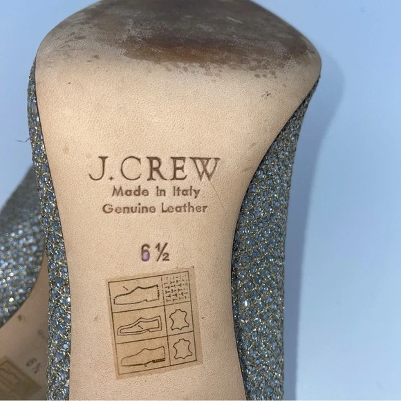 J. Crew made in Italy silver metallic pointy toe pumps heels - Picture 6 of 6